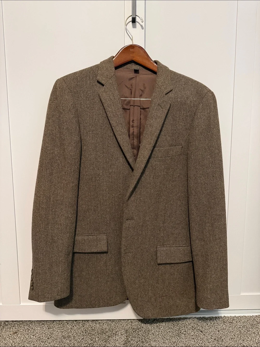 J. Crew Brown Herringbone Sport Coat wool-blend